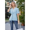 image:imageGRACE KARIN Womens Elegant VNeck Tie Waist Flowy Peplum Shirt Tops  Flatters Pear amp Curvy Figures Soft Breathable Allday True to size Office to Weddings amp Weekend CasualsLight Blue
