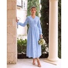 image:imageGRACE KARIN Womens Long Sleeve Cotton Eyelet Fall Maxi Dress 2026  Pockets V Neck A Line Embroidered Flowy Winter Fashion Clothes Outfits Funeral Church Wedding Guest Cocktail DressesLight Blue