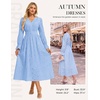 image:imageGRACE KARIN Womens Long Sleeve Cotton Eyelet Fall Maxi Dress 2026  Pockets V Neck A Line Embroidered Flowy Winter Fashion Clothes Outfits Funeral Church Wedding Guest Cocktail DressesLight Blue