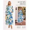 image:imageGRACE KARIN Womens Long Sleeve Fall Wedding Guest Floral Dress  2026 V NeckPocketsSmocked TiededA LineFlowy Maxi DressesCasual Boho Outfits Suitable for OutingDatesTravelVacationsBlue Floral