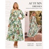 image:imageGRACE KARIN Womens Long Sleeve Fall Wedding Guest Floral Dress  2026 V NeckPocketsSmocked TiededA LineFlowy Maxi DressesCasual Boho Outfits Suitable for OutingDatesTravelVacationsGreen Floral