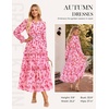 image:imageGRACE KARIN Womens Long Sleeve Fall Wedding Guest Floral Dress  2026 V NeckPocketsSmocked TiededA LineFlowy Maxi DressesCasual Boho Outfits Suitable for OutingDatesTravelVacationsPink Floral