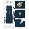 image:imageGRACE KARIN Womens Sleeveless Bodycon Work Office Business Dress  2026 Crew NeckBack ZipperElastic BeltKnee LengthClassic Sheath Outfits Suitable for FunralChurchBusiness CasualTravelDeep Peacock Blue