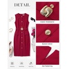 image:imageGRACE KARIN Womens Sleeveless Bodycon Work Office Business Dress  2026 Crew NeckBack ZipperElastic BeltKnee LengthClassic Sheath Outfits Suitable for FunralChurchBusiness CasualTravelDark Red