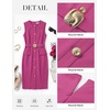 image:imageGRACE KARIN Womens Sleeveless Bodycon Work Office Business Dress  2026 Crew NeckBack ZipperElastic BeltKnee LengthClassic Sheath Outfits Suitable for FunralChurchBusiness CasualTravelRose