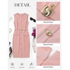 image:imageGRACE KARIN Womens Sleeveless Bodycon Work Office Business Dress  2026 Crew NeckBack ZipperElastic BeltKnee LengthClassic Sheath Outfits Suitable for FunralChurchBusiness CasualTravelPink