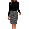 image:imageGRACE KARIN Fall Long Sleeve Mini Bodycon Business Work Dress  Mock NeckSheathTweedSuitable for Business Casual EventConferencesChurchOffice SettingsBusiness TravelBlack