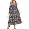 image:imageGRACE KARIN Fall Wedding Guest Causal Midi Floral V Neck Dresses  Long SleeveA LineFlowySmocked WaistRuffleTieredwith PocketsBeachVacationCocktailSemi FormalCorsetPartyBirthdayGreen Floral