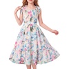 image:imageGRACE KARIN Girls Hawaiian Dress Floral Chiffon ALine Sleeveless Summer Sundress for Beach Vacation Party 716Multicolor