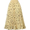 image:imageGRACE KARIN Pleated Midi Skirt for WomenChiffon Elastic High Waist Knee Length SkirtsSwing Flare ALine OutfitsBeige Floral