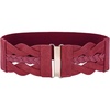 image:imageGRACE KARIN Wide Belts for Women Elastic Waist Belt  3 inch wide stretchy waistband Woven design Golden buckle For dresses skirt Vintage casual boho western styleWine Red