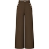image:imageGRACE KARIN Wide Leg Dress Pants for Women 2026 High Waisted Work Pants Business Casual Buttons Trousers with PocketsCoffee