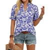 White Navy Blue Floral
