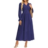 image:imageGRACE KARIN Womens Long Sleeve Cotton Eyelet Fall Maxi Dress 2026  Pockets V Neck A Line Embroidered Flowy Winter Fashion Clothes Outfits Funeral Church Wedding Guest Cocktail DressesNavy