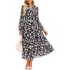 image:imageGRACE KARIN Womens Long Sleeve Fall Wedding Guest Floral Dress  2026 V NeckPocketsSmocked TiededA LineFlowy Maxi DressesCasual Boho Outfits Suitable for OutingDatesTravelVacationsBlack Pink Floral