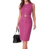 image:imageGRACE KARIN Womens Sleeveless Bodycon Work Office Business Dress  2026 Crew NeckBack ZipperElastic BeltKnee LengthClassic Sheath Outfits Suitable for FunralChurchBusiness CasualTravelRose