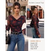 image:imageGRACE KARIN Women Boho Mesh Blouses Dressy Casual Cowl Neck Tops  Bell Long Sleeve Floral Shirts Business Work Ruched Outfits 2026 Fall Fashion ClothingBlack Red