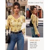image:imageGRACE KARIN Women Boho Mesh Blouses Dressy Casual Cowl Neck Tops  Bell Long Sleeve Floral Shirts Business Work Ruched Outfits 2026 Fall Fashion ClothingYellow Brown