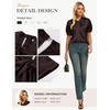 image:imageGRACE KARIN 2026 Women Satin Tops Short Sleeve Blouse Mock Neck Work Silk Shirts Business Casual OutfitsCoffee