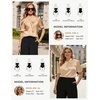 image:imageGRACE KARIN 2026 Women Satin Tops Short Sleeve Blouse Mock Neck Work Silk Shirts Business Casual OutfitsOrange Pink