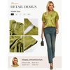 image:imageGRACE KARIN 2026 Women Satin Tops Short Sleeve Blouse Mock Neck Work Silk Shirts Business Casual OutfitsSand Yellow