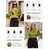 image:imageGRACE KARIN 2026 Women Satin Tops Short Sleeve Blouse Mock Neck Work Silk Shirts Business Casual OutfitsSand Yellow
