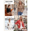 image:imageGRACE KARIN Cardigan for Women Trendy Cable Knit Long Sleeve Button Up Sweaters Lightweight Lapel Collar 2026 Fall ClothesCoral