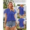 image:imageGRACE KARIN Womens Lace Short Sleeve Tops Summer Dressy Casual Cotton Blouses Flowy V Neck Dress Shirts Trendy Clothing 2026Royal Blue
