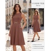 image:imageGRACE KARIN Work Business Midi Flowy Sleeveless Dresses for Women  A LineBeltedCollar NeckKnee Lengthwith Pockets ZipperBusiness CausalOfficeChurchFuneralCocktailWeddingProfessionalCoffee