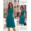image:imageGRACE KARIN Work Business Midi Flowy Sleeveless Dresses for Women  A LineBeltedCollar NeckKnee Lengthwith Pockets ZipperBusiness CausalOfficeChurchFuneralCocktailWeddingProfessionalBlue Green