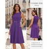 image:imageGRACE KARIN Work Business Midi Flowy Sleeveless Dresses for Women  A LineBeltedCollar NeckKnee Lengthwith Pockets ZipperBusiness CausalOfficeChurchFuneralCocktailWeddingProfessionalGrape Purple