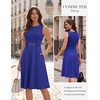image:imageGRACE KARIN Work Business Midi Flowy Sleeveless Dresses for Women  A LineBeltedCollar NeckKnee Lengthwith Pockets ZipperBusiness CausalOfficeChurchFuneralCocktailWeddingProfessionalRoyal Blue