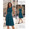 image:imageGRACE KARIN Work Business Midi Flowy Sleeveless Dresses for Women  A LineBeltedCollar NeckKnee Lengthwith Pockets ZipperBusiness CausalOfficeChurchFuneralCocktailWeddingProfessionalDeep Peacock Blue
