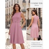 image:imageGRACE KARIN Work Business Midi Flowy Sleeveless Dresses for Women  A LineBeltedCollar NeckKnee Lengthwith Pockets ZipperBusiness CausalOfficeChurchFuneralCocktailWeddingProfessionalGray Pink
