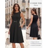 image:imageGRACE KARIN Work Business Midi Flowy Sleeveless Dresses for Women  A LineBeltedCollar NeckKnee Lengthwith Pockets ZipperBusiness CausalOfficeChurchFuneralCocktailWeddingProfessionalBlack