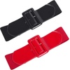 image:imageGRACE KARIN Womens Stretchy Belt 3 Inch Wide Elastic Belts  Stretch Waist Belt for Dress Cute Belts for Women Dresses Wide Elastic Adjustable Vintage for Casual Party for CosplayBlackred