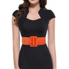 image:imageGRACE KARIN Womens Stretchy Belt 3 Inch Wide Elastic Belts  Stretch Waist Belt for Dress Cute Belts for Women Dresses Wide Elastic Adjustable Vintage for Casual Party for CosplayOrange