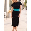 image:imageGRACE KARIN Womens Stretchy Belt 3 Inch Wide Elastic Belts  Stretch Waist Belt for Dress Cute Belts for Women Dresses Wide Elastic Adjustable Vintage for Casual Party for CosplayTeal