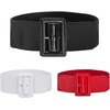 image:imageGRACE KARIN Womens Stretchy Belt 3 Inch Wide Elastic Belts  Stretch Waist Belt for Dress Cute Belts for Women Dresses Wide Elastic Adjustable Vintage for Casual Party for CosplayBlackwhitered