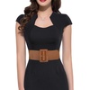 image:imageGRACE KARIN Womens Stretchy Belt 3 Inch Wide Elastic Belts  Stretch Waist Belt for Dress Cute Belts for Women Dresses Wide Elastic Adjustable Vintage for Casual Party for CosplayBrown