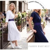 image:imageGRACE KARIN Womens Stretchy Belt 3 Inch Wide Elastic Belts  Stretch Waist Belt for Dress Cute Belts for Women Dresses Wide Elastic Adjustable Vintage for Casual Party for CosplayNavy Blue