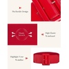 image:imageGRACE KARIN Womens Stretchy Belt 3 Inch Wide Elastic Belts  Stretch Waist Belt for Dress Cute Belts for Women Dresses Wide Elastic Adjustable Vintage for Casual Party for CosplayRed