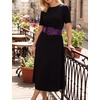 image:imageGRACE KARIN Womens Stretchy Belt 3 Inch Wide Elastic Belts  Stretch Waist Belt for Dress Cute Belts for Women Dresses Wide Elastic Adjustable Vintage for Casual Party for CosplayDark Purple