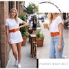 image:imageGRACE KARIN Womens Stretchy Belt 3 Inch Wide Elastic Belts  Stretch Waist Belt for Dress Cute Belts for Women Dresses Wide Elastic Adjustable Vintage for Casual Party for CosplayOrange