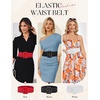 image:imageGRACE KARIN Womens Stretchy Belt 3 Inch Wide Elastic Belts  Stretch Waist Belt for Dress Cute Belts for Women Dresses Wide Elastic Adjustable Vintage for Casual Party for CosplayWhite