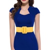 image:imageGRACE KARIN Womens Stretchy Belt 3 Inch Wide Elastic Belts  Stretch Waist Belt for Dress Cute Belts for Women Dresses Wide Elastic Adjustable Vintage for Casual Party for CosplayYellow