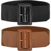 image:imageGRACE KARIN Womens Stretchy Belt 3 Inch Wide Elastic Belts  Stretch Waist Belt for Dress Cute Belts for Women Dresses Wide Elastic Adjustable Vintage for Casual Party for CosplayBlackbrown