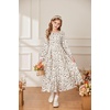 image:imageGRACE KARIN Girls Fall Dresses Long Sleeve Maxi Floral Winter Dress 714Y  Kids Square Neck Ruffle Hem Casual Holiday Party Outfit ALine Twirl Swing Long Dress for Birthday Photoshoot Wedding ChurchApricot Floral