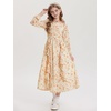 image:imageGRACE KARIN Girls Fall Dresses Long Sleeve Maxi Floral Winter Dress 714Y  Kids Square Neck Ruffle Hem Casual Holiday Party Outfit ALine Twirl Swing Long Dress for Birthday Photoshoot Wedding ChurchCream Orange Ditsy Floral