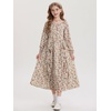 image:imageGRACE KARIN Girls Fall Dresses Long Sleeve Maxi Floral Winter Dress 714Y  Kids Square Neck Ruffle Hem Casual Holiday Party Outfit ALine Twirl Swing Long Dress for Birthday Photoshoot Wedding ChurchBeige Pumpkin Floral